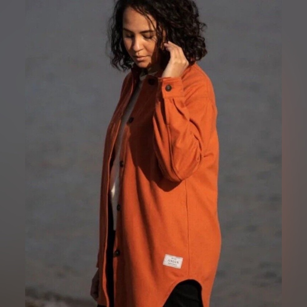 EUC ANIÁN Painters Coat in | Color Himalayan Rust (Orange) | Size Small